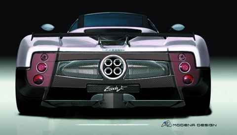 Pagani Zonda F back view With all these improvements Pagani has definitely