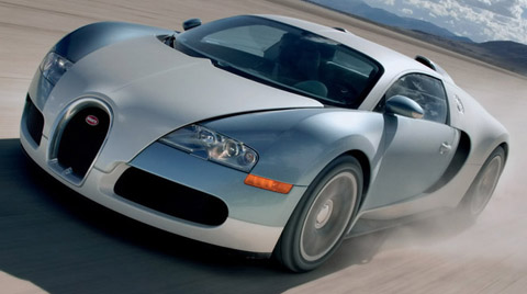 Bugatti Veyron front view driving