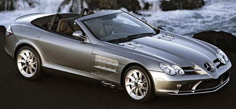 Mercedes-Benz SLR McLaren Roadster side front view: Most Expensive Car in The World