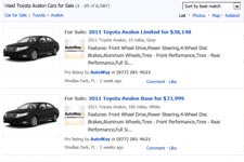 oodle-used toyota avalon