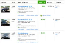 yahoo-used toyota avalon