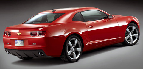 2010 Chevrolet Camaro RS red back view