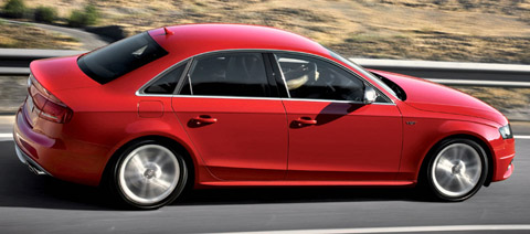 2009 Audi S4 red side view