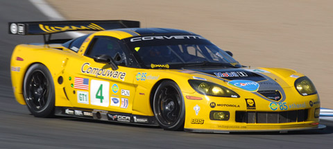 2008 Chevrolet Corvette C6-R yellow front view