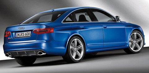 2009 Audi RS6 blue back view