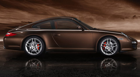 2009 Porsche 911 Carrera S Brown Color Side View