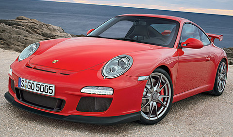 Porsche 911 GT 3 red front view