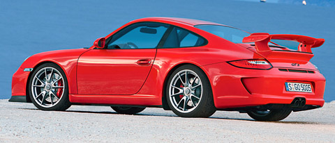 2010 Porsche 911 GT3 red side view