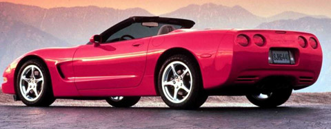 Chevrolet Corvette C5 red open roof