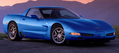 Chevrolet Corvette C5 Z06 blue side view