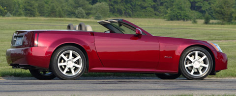 2004 Cadillac XLR red back side view