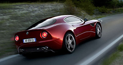 2007 Alfa Romeo 8C Competizione red back view