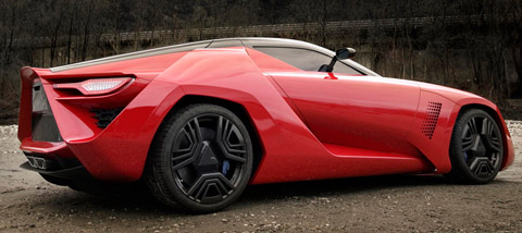 2009 Bertone Mantide red side view