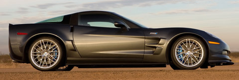 2009 Chevrolet Corvette ZR1 black side view