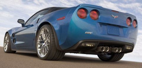 2009 Chevrolet Corvette ZR1 blue back view