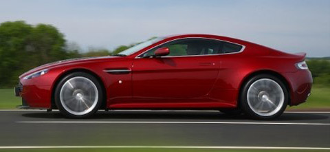 2010 Aston Martin V12 Vantage side view red