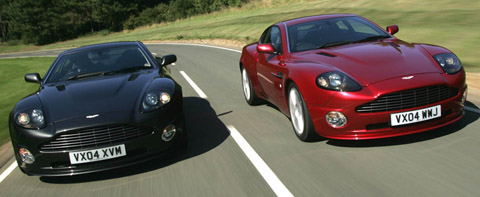 Aston Martin V12 Vanquish S black and red