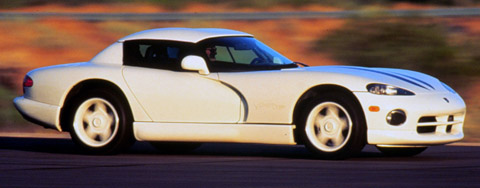 1996 Dodge Viper RT-10 side view in white