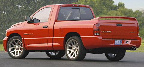 Dodge Ram SRT-10 back view in red