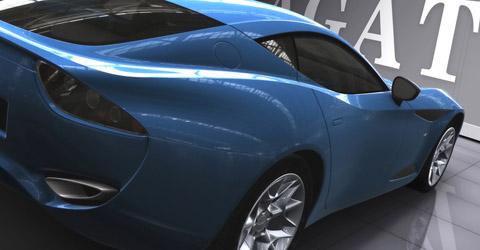 2010 Zagato Perana Z-One blue back view 480