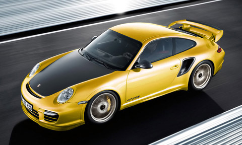 Yellow 2011 Porsche 911 GT2 RS